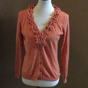 Talbot's peach fine gauge cardigan, size S